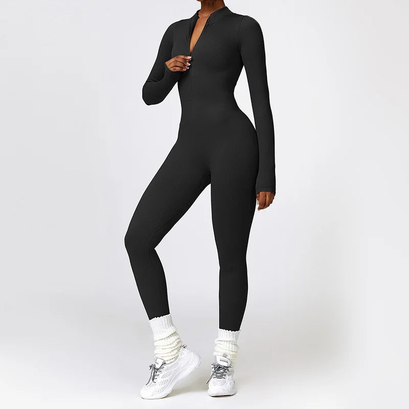 
                  
                    Women's Tracksuit Zipper Front Sports Jumpsuit Long Sleeved One Piece Fitness Workout Bodysuit Casual Yoga Suit
                  
                