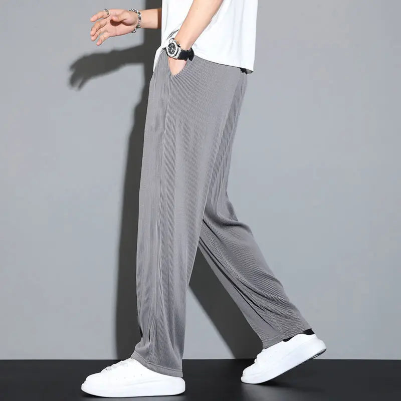 
                  
                    Drape Ice Silk Pants Men's Trousers Summer Ultra-thin Stretch Sports Pants Men's Straight Loose Casual Pants Men
                  
                