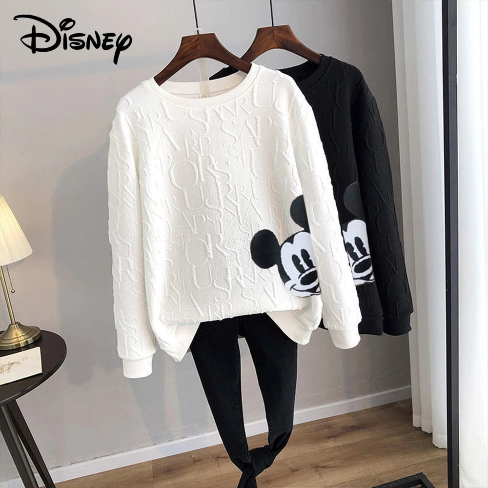 MOUNT Disney Anime Fashion Mickey Mouse Print Loose Sweatshirt Spring Autumn Cartoon Pullover Top...