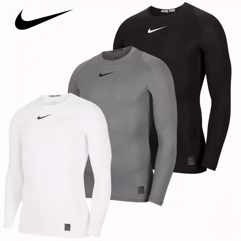 Nike Long Sleeve Men's Basketball Ball Base Compression Clothing Basketball Quick Drying Fitness Clothing PRO Training T-shirt