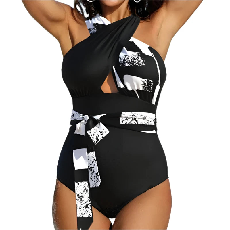 Sexy Print One Piece Large Size Swimwear Push Up Women Plus Size Swimsuit Closed Body Female Bathing Suit For Pool Beach Wear