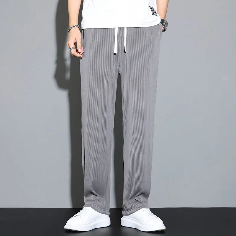 
                  
                    Drape Ice Silk Pants Men's Trousers Summer Ultra-thin Stretch Sports Pants Men's Straight Loose Casual Pants Men
                  
                