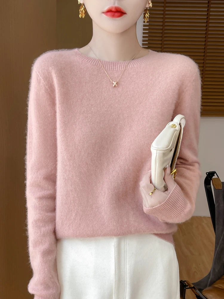 
                  
                    MOUNT Autumn Winter Women Clothing O-Neck Pullover 100% Merino Wool Sweater New Fashion Cashmere...
                  
                