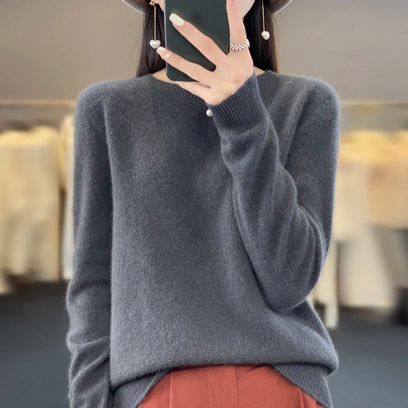 
                  
                    MOUNT New cashmere sweater women's sweater in autumn and winter 100% merino wool fashion O-neck...
                  
                