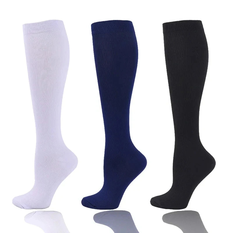 3 Pairs Compression Socks Men Varicose Veins Running Basketball Football Natural Hiking Sports Socks Medical Pregnancy Diabetes