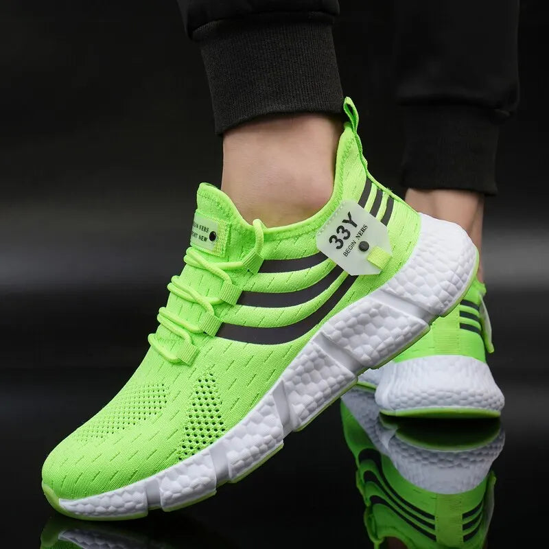 Men Casual Sport Shoes Breathable Lightweight Sneakers Outdoor Mesh Black Running Shoes Athletic Jogging Tenis Walking Shoes - MOUNT