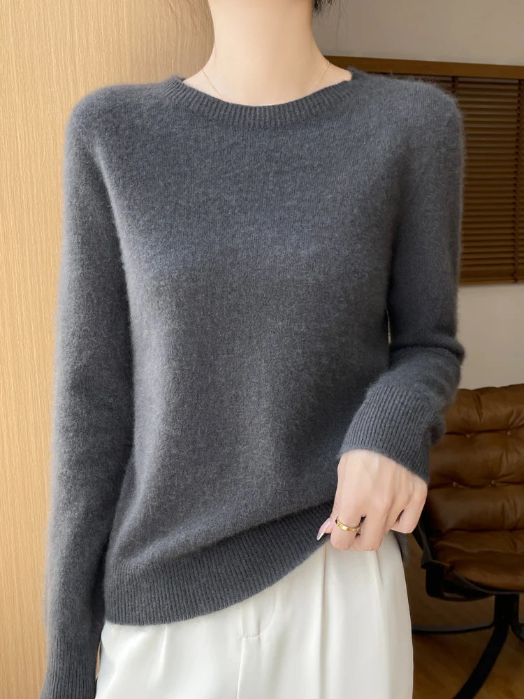 
                  
                    MOUNT Autumn Winter Women Clothing O-Neck Pullover 100% Merino Wool Sweater New Fashion Cashmere...
                  
                