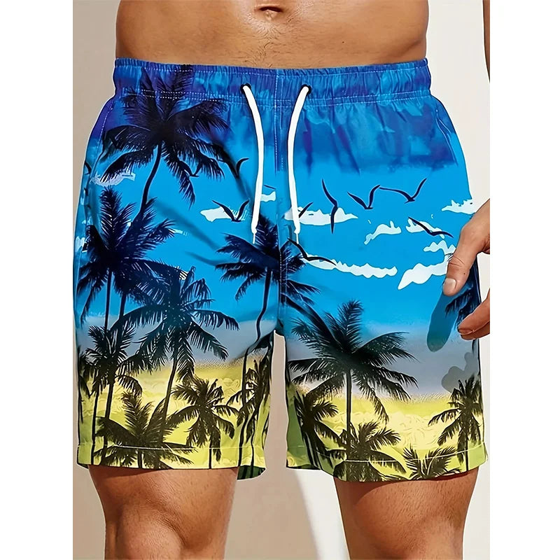 
                  
                    New Summer Harajuku 3D Cocoanut Trees Printing Beach Shorts Palm Tree Graphic Board Shorts For Men Hawaiian Cool Swimming Trunks
                  
                