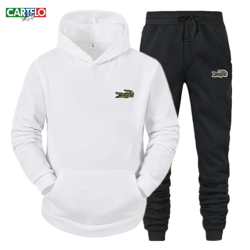 CARTELO High Quality Men's Suit Fashion Casual Tracksuit 2 Piece Hoodie Pullover Sports Clothes Sweatshirt Jogging Set - MOUNT