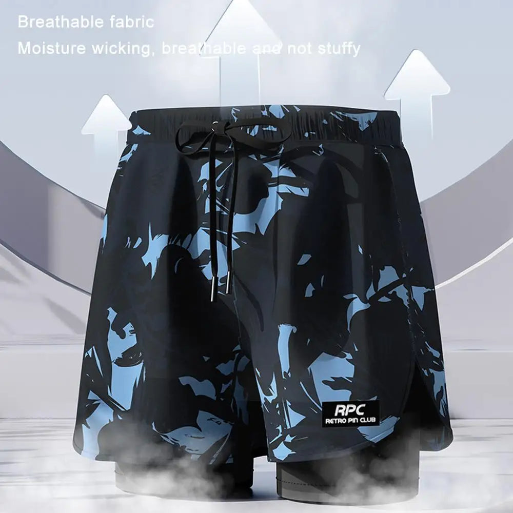 
                  
                    Mens Swimming Trunks With Compression Liner Stretch Mens Swimwear 2 In 1 Quick Dry Running Gym Swim Shorts For Men
                  
                