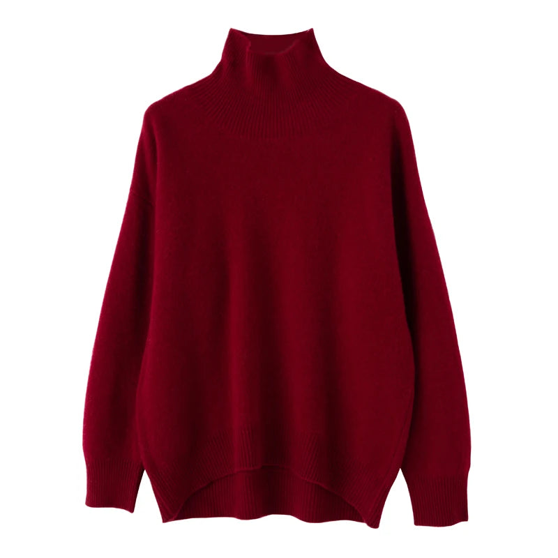 
                  
                    WinvyNee Women's Clothing Wool Red Sweater Turtleneck Loose Casual Jumpers Pullover Soft Oversized Outerwears Winter A1103002B
                  
                