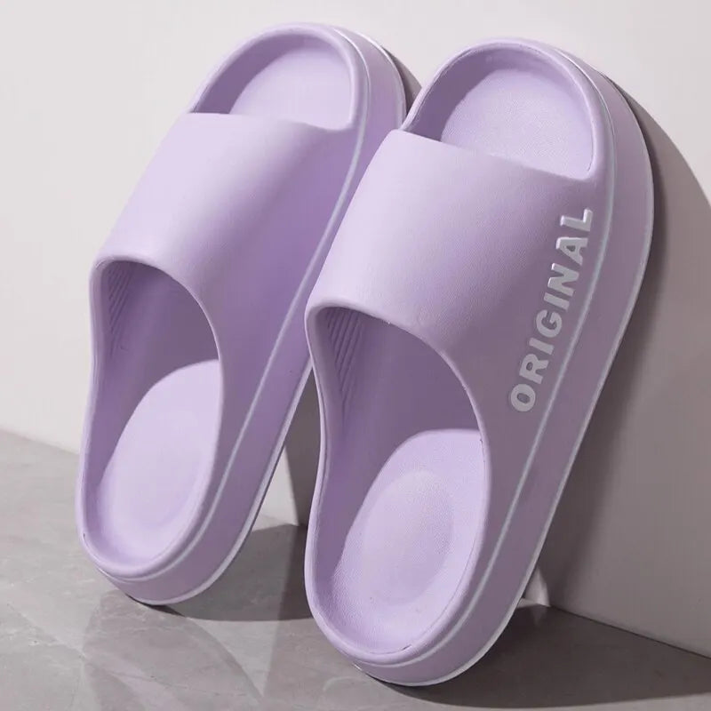 
                  
                    Feslishoet Women Letter Slippers Beach Slides Solid Color Mens Thick Sole Indoor Bathroom Anti Slip Shoes Summer Couple Sandals
                  
                