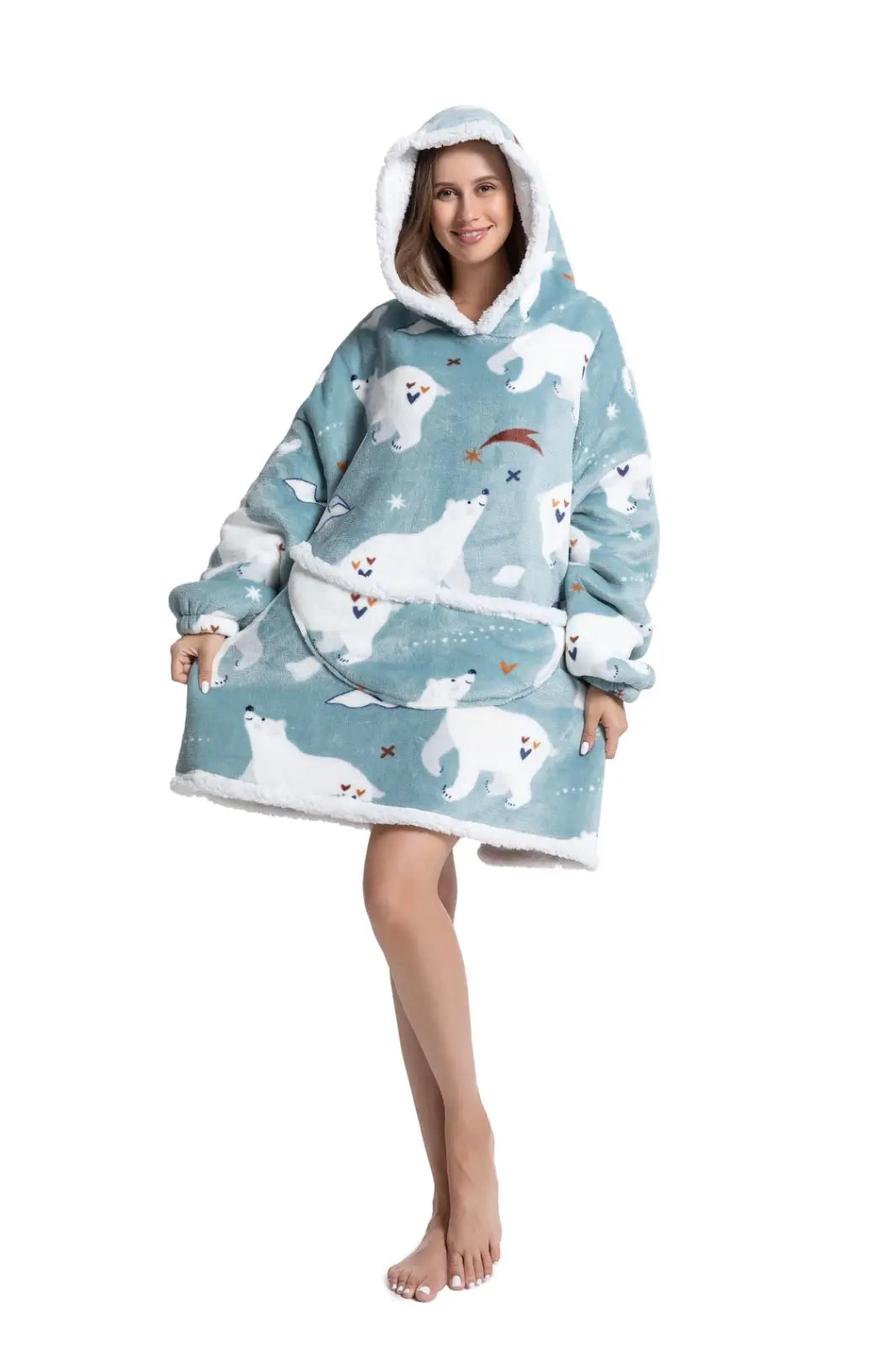 
                  
                    Blanket Hoodie Sherpa Fleece Oversized Wearable Blanket Warm Thick Big Hooded Sweatshirt Blanket for Women Adults Men Teens
                  
                