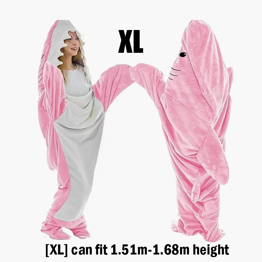 
                  
                    Cartoon Shark Blanket Hoodie Women Kigurumi Playsuit Kids Parents Hooded Warm Flannel Funny Homewear Shark Onesie Sleeping Bag
                  
                