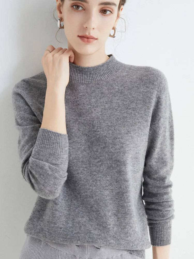 
                  
                    100% Merino Wool Cashmere Sweater Women Knitted Sweater Turtleneck Long Sleeve Pullovers Autumn Winter Clothing Warm Jumper Tops
                  
                