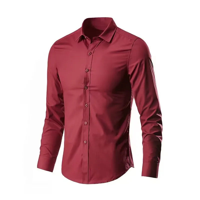 
                  
                    MOUNT Men's Elastic Spring And Autumn New long Sleeve Shirt Anti-wrinkle Free ironing Business...
                  
                