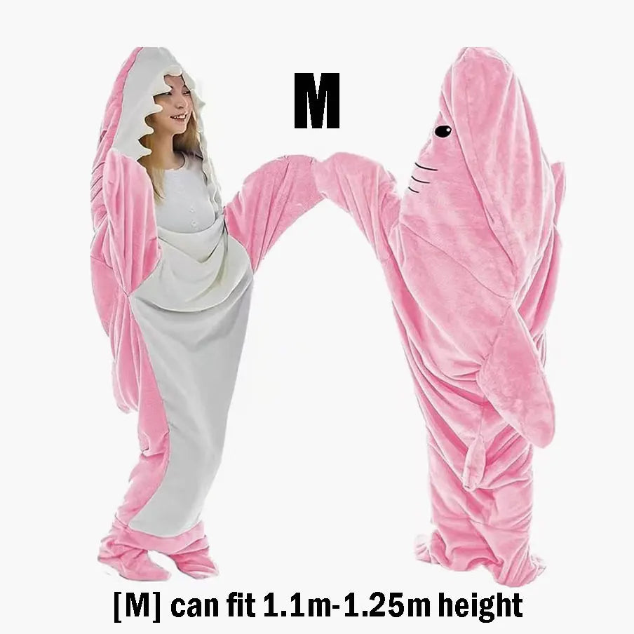 
                  
                    Cartoon Shark Blanket Hoodie Women Kigurumi Playsuit Kids Parents Hooded Warm Flannel Funny Homewear Shark Onesie Sleeping Bag
                  
                