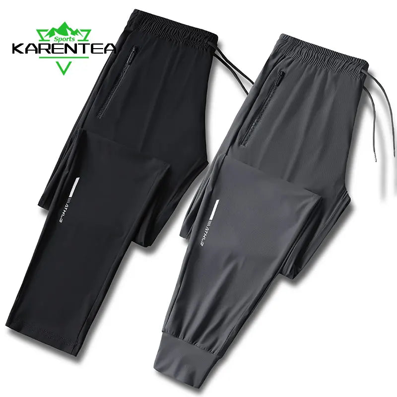 Running Pants Reflective Quick Dry Summer Jogging Trousers Men Gym Thin Cool Male Fishing Hiking Sports Long Pants Breathable