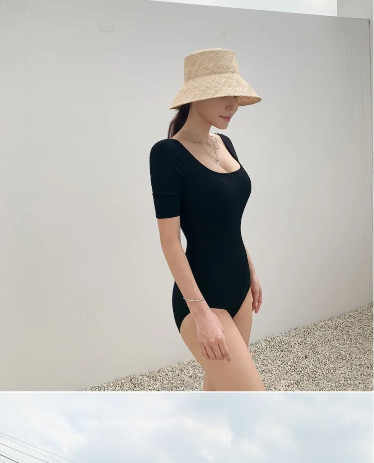 
                  
                    2023 New Korea Sexy Mesh Cut Hollow Out High Waist Swimsuit Lady Monokini One Piece Swimwear Women Swim Bath Suit
                  
                