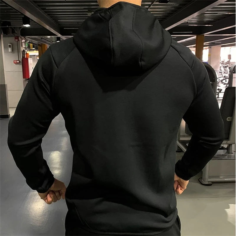 
                  
                    Zipper Up Plush Hoodies Thick Sports Jackets Men's Outdoor Running Hooded Gym Keep Warm Sportwear Coats Fitness Clothing Blue - MOUNT
                  
                
