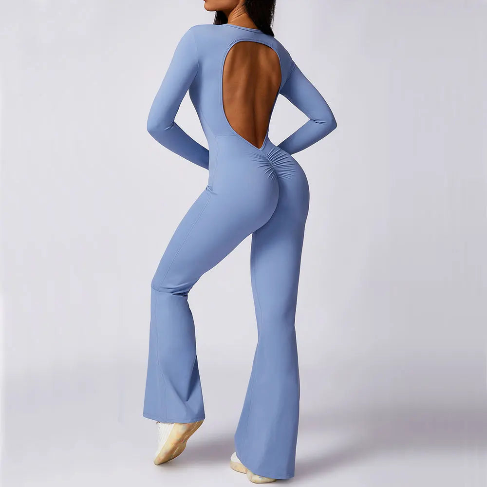 
                  
                    Jumpsuit Long Sleeves Gym Set Women's Yoga Suit Sportswear Women Sports Flared Pants Fitness Rompers Stretch Workout Bodysuits
                  
                