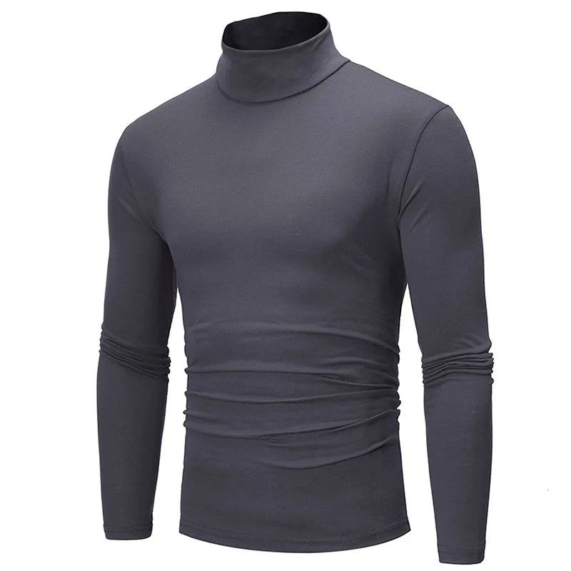 
                  
                    MOUNT Autumn Winter Men's High Neck T-shirt Slim Fit Fashion High Elastic Long Sleeve Casual...
                  
                