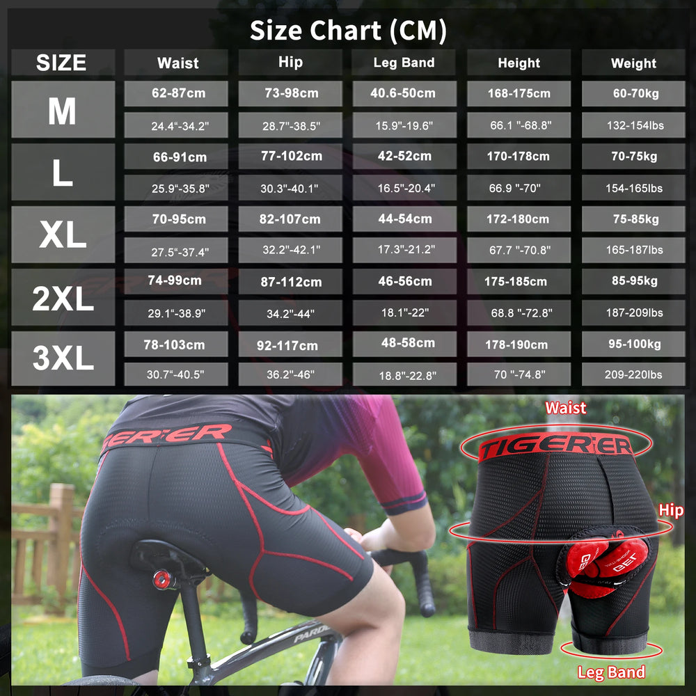 
                  
                    X-TIGER Men's Cycling Underwear Shorts 5D Padded Sports Riding Bike Bicycle MTB Liner Shorts with Anti-Slip Leg Grips
                  
                