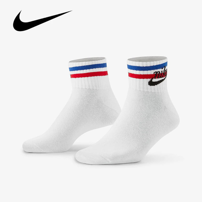 Original Nike Sportswear Breathable Short Socks Couple 3 Pairs White Unisex S M L DA2612-100