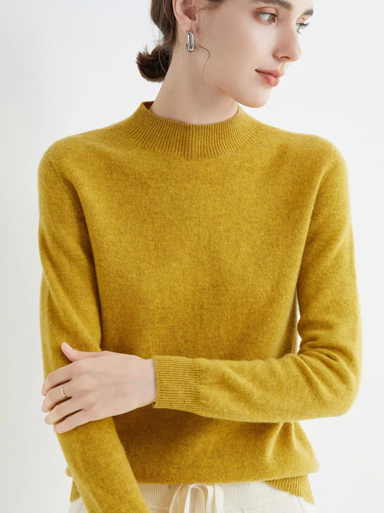 
                  
                    100% Merino Wool Cashmere Sweater Women Knitted Sweater Turtleneck Long Sleeve Pullovers Autumn Winter Clothing Warm Jumper Tops
                  
                