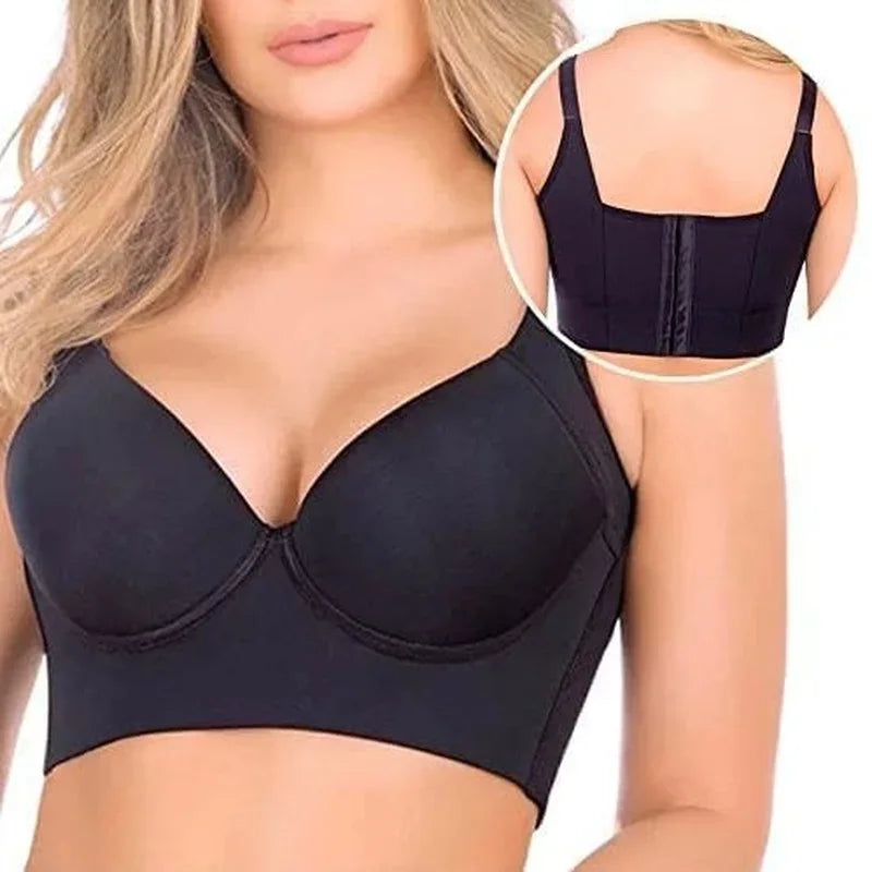 Women Deep Cup Bra Hide Back Fat Underwear Shpaer Incorporated Full Back Coverage Plus Size Push Up Bra
