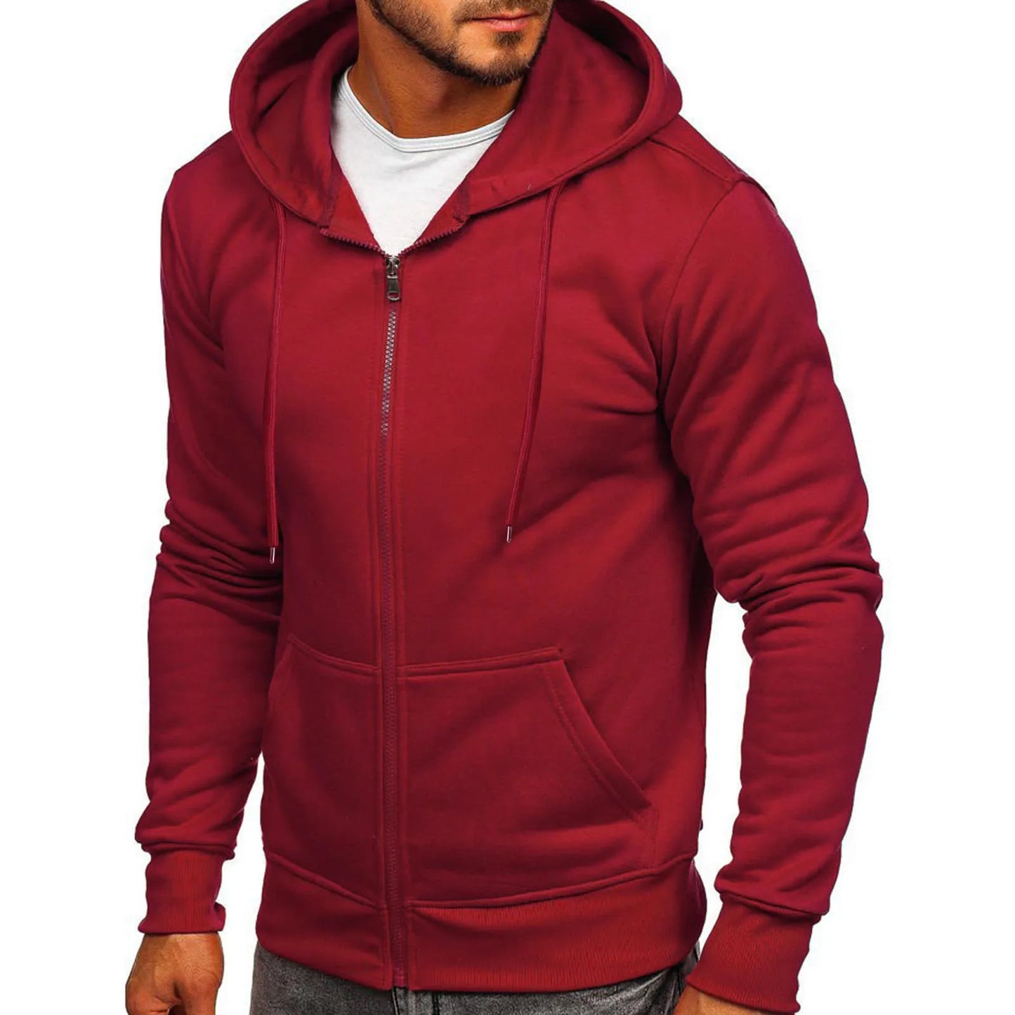 
                  
                    Mens Solid Color Hoodies Zip Up Hooded Tops Sweatshirts Outdoor Sports Tracksuits Drawstring Pockets Cardigan Coat Tracksuits
                  
                