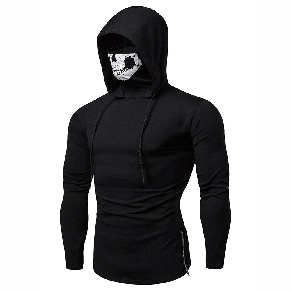 
                  
                    Factory Direct Sales Solid Color Sport Leisure Fitness Mask Skull Print Sweatshirt Men's Thin Sweater Hooded Long-sleeved Hoodie - MOUNT
                  
                