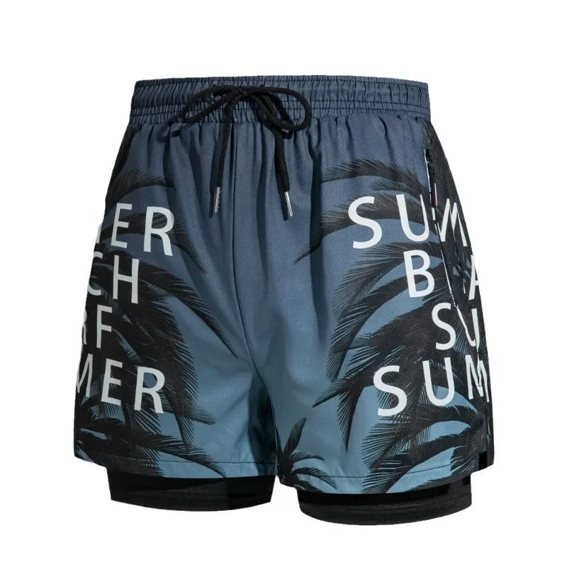 
                  
                    Double-layer Swim Trunks for Men Boxer Shorts Anti-embarrassment Lined with Professional Beach Pants Adult Swim Gear
                  
                