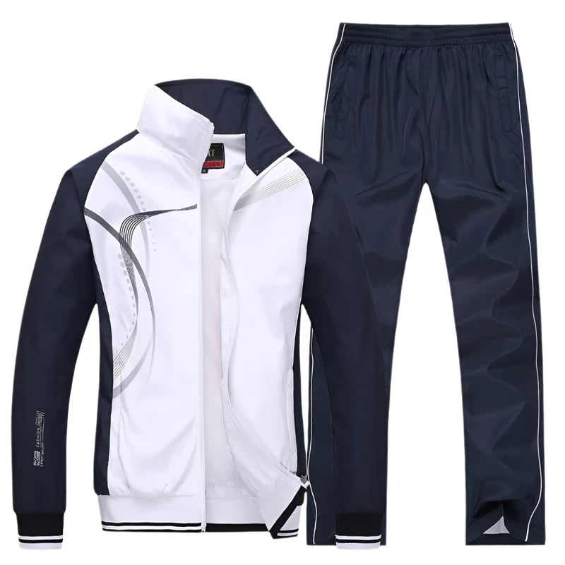 Men Sportswear New Spring Autumn Tracksuit 2 Piece Sets Sports Suit Jacket+Pant Sweatsuit Male Fashion Golfwear Men Clothing 5XL