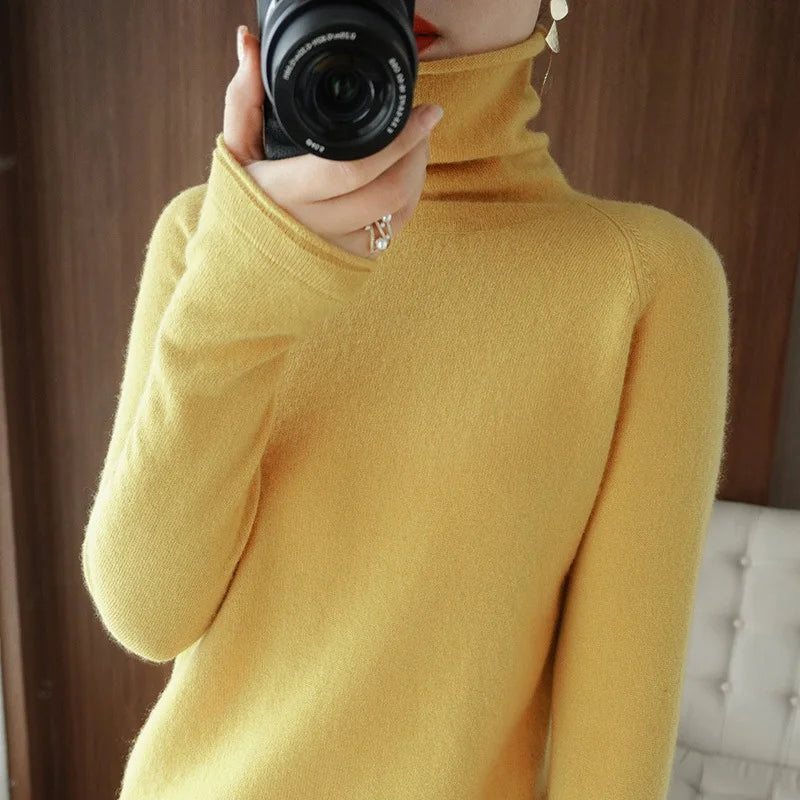 
                  
                    MOUNT Autumn Winter Women Sweaters Turtleneck Long Sleeve Solid Slim Fit Basic Knit Tops Warm...
                  
                