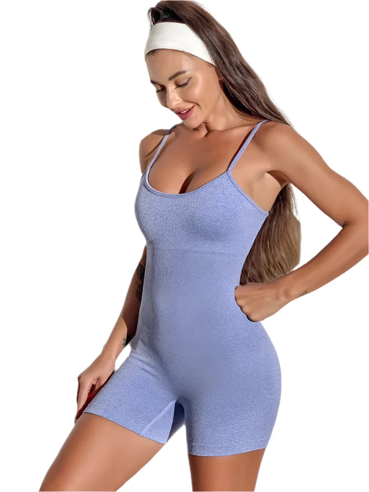 Yoga Set Women's Jumpsuits Sexy Sports Romper One-piece Backless Bodysuit Workout Clothes For Women Short Outfits