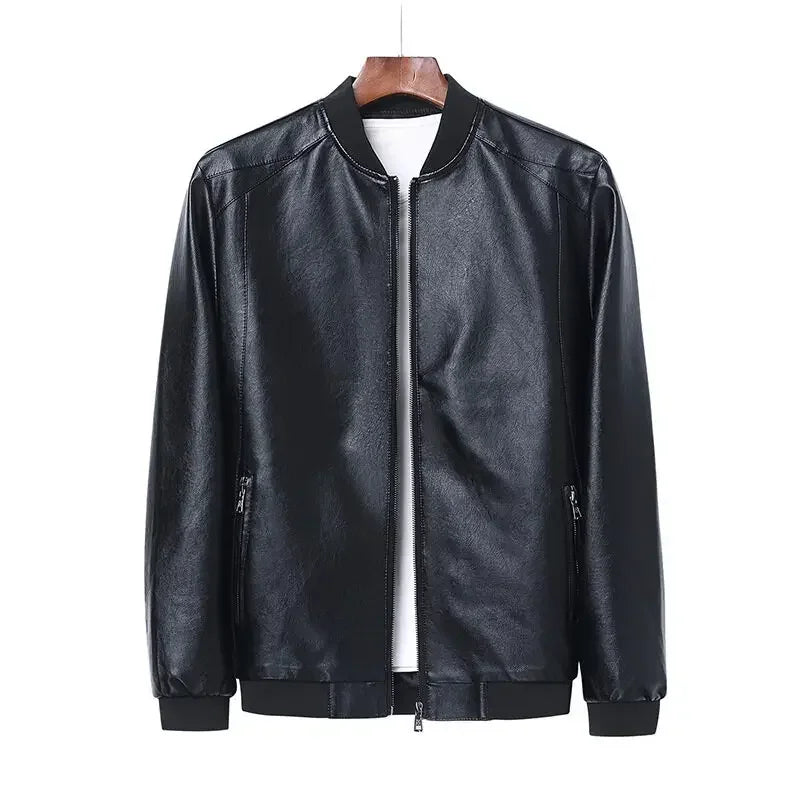 
                  
                    2024 Autumn New Men Black Biker PU Leather Coat Korean Fashion Men Pu Leather Jacket Trend Casual Fit Slim Baseball Clothes 8Xl
                  
                