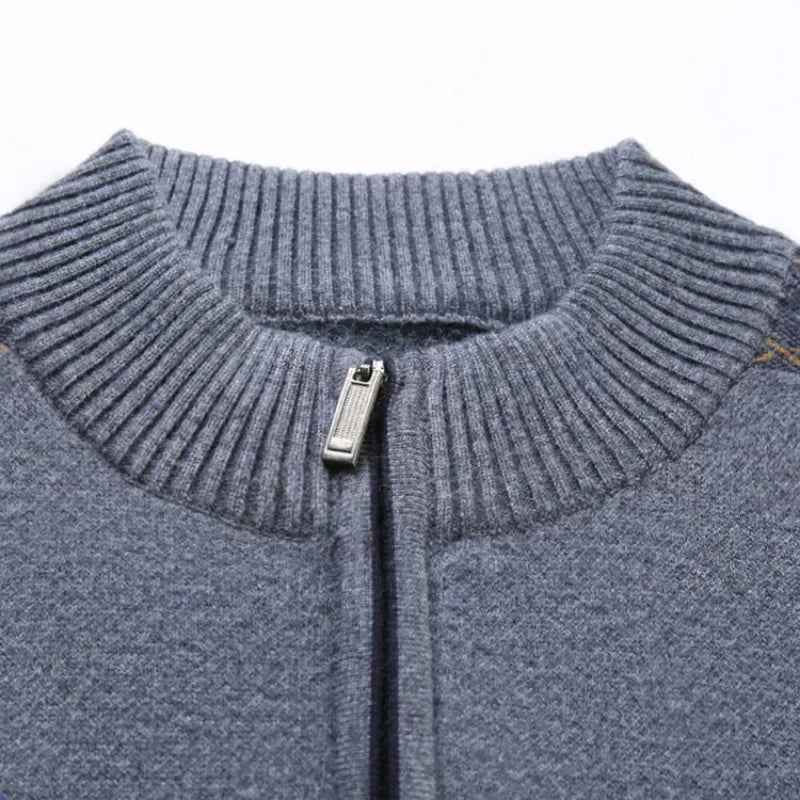 
                  
                    MOUNT fall and winter New Men's Solid Color Half-high Neck Zipper Pullover Knit Sweater Fashion...
                  
                