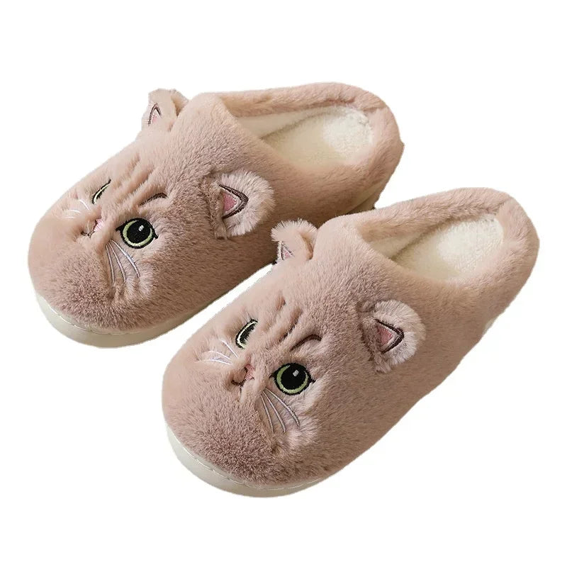 
                  
                    Cute Cat Slippers Fluffy Furry Women Home Platform Slippers Men Winter Plush Slides Indoor Fuzzy Slippers Lovely Cotton Shoes
                  
                