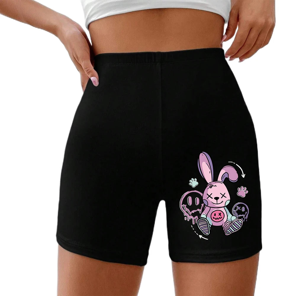 
                  
                    Cartoon Cute Rabbit Print Female Tight Pants Breathable Comfortable Elastic Pants Fashion Cool Summer Shorts Casual Sport Pants
                  
                