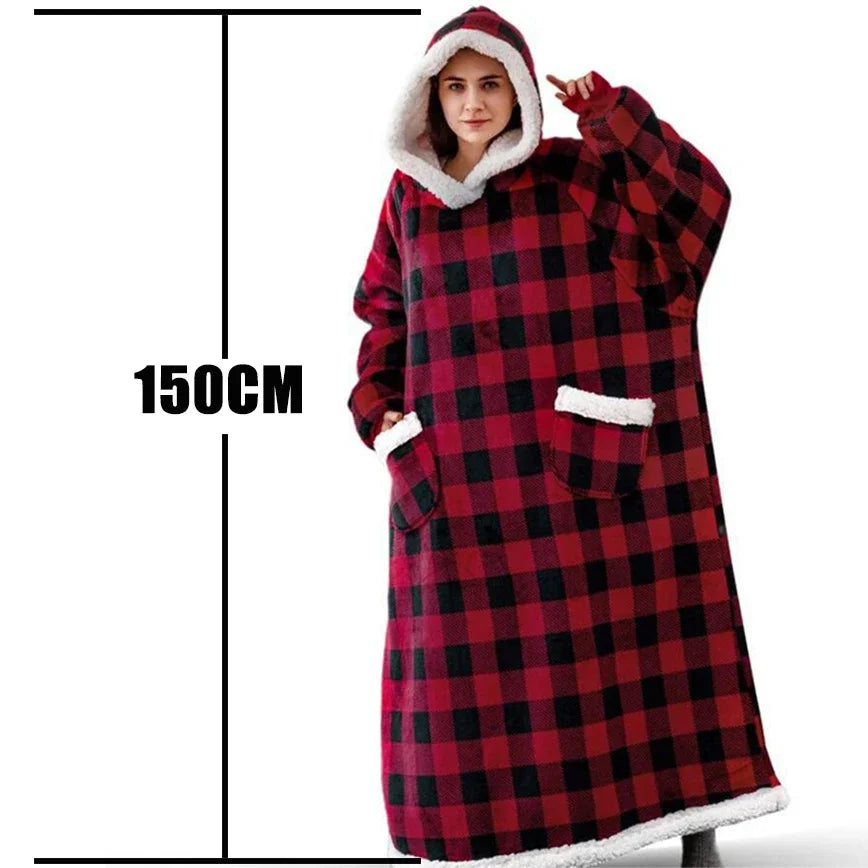 
                  
                    Winter Hoodies Sweatshirt Women Men Pullover Fleece Giant TV Oversized Blanket with Long Flannel Sleeves
                  
                