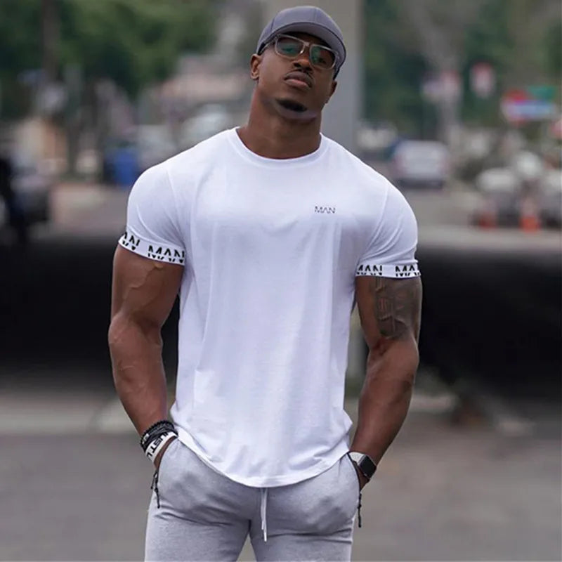 
                  
                    MOUNT New summer Shirt Men Short Sleeve quick-drying Gym T-Shirt  Running Fitness Tops Streetwear...
                  
                