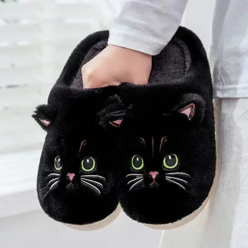 
                  
                    Cute Cat Slippers Fluffy Furry Women Home Platform Slippers Men Winter Plush Slides Indoor Fuzzy Slippers Lovely Cotton Shoes
                  
                