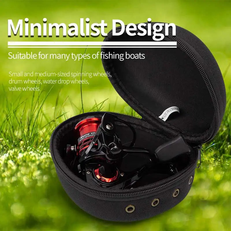 MOUNT Portable Fishing Reel Bag Protective Case Black 15.5cm Waterproof EVA Outdoor Cover Boxs...