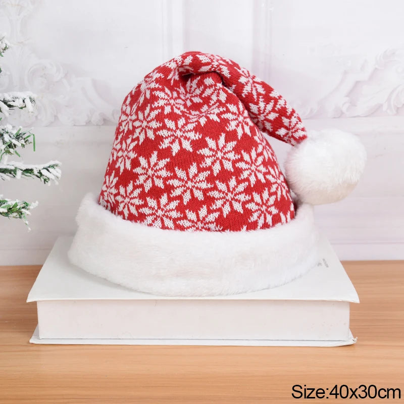 
                  
                    2024 Knitted Christmas Hat Cute Pompom Adult Child Soft Beanie Santa Cap New Year Party Kids Gift Navidad Natal Noel Decoration
                  
                