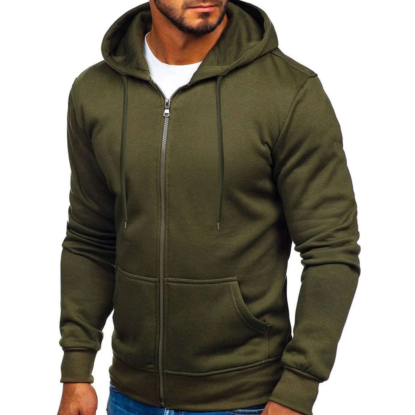 
                  
                    Mens Solid Color Hoodies Zip Up Hooded Tops Sweatshirts Outdoor Sports Tracksuits Drawstring Pockets Cardigan Coat Tracksuits
                  
                