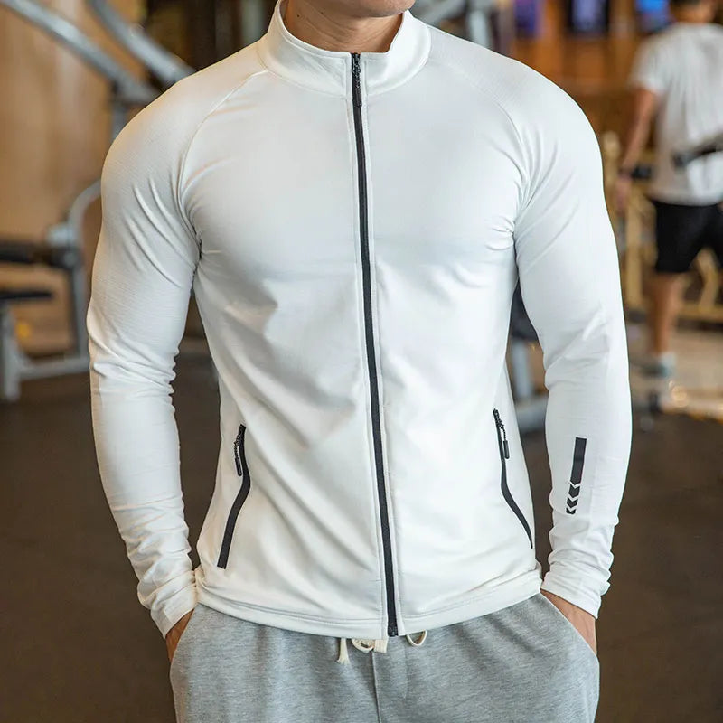 
                  
                    Compression Stand Collar Running Jackets Sports Workout Training Long Sleeve Zipper Sportwear Men Casual Coats Gym Clothing Man - MOUNT
                  
                