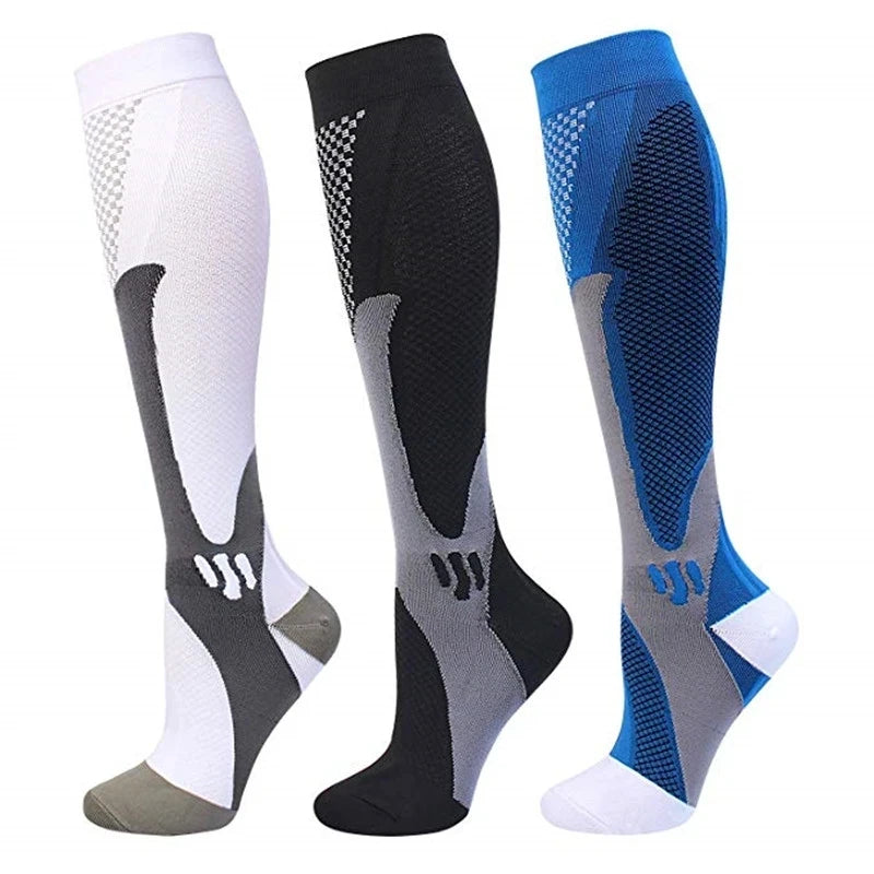 Men's Sports Compression Socks for Running Anti-Fatigue Pain Relief Fitness Golf Rugby Basketball Nurses Fitness Wear