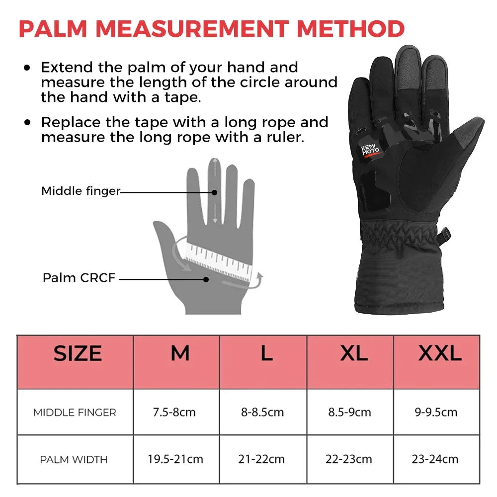 
                  
                    KEMiMOTO CE Motorcycle Gloves Winter Black Guantes Moto Invierno Warm Touch Screen Waterproof Windproof Gloves Protective
                  
                