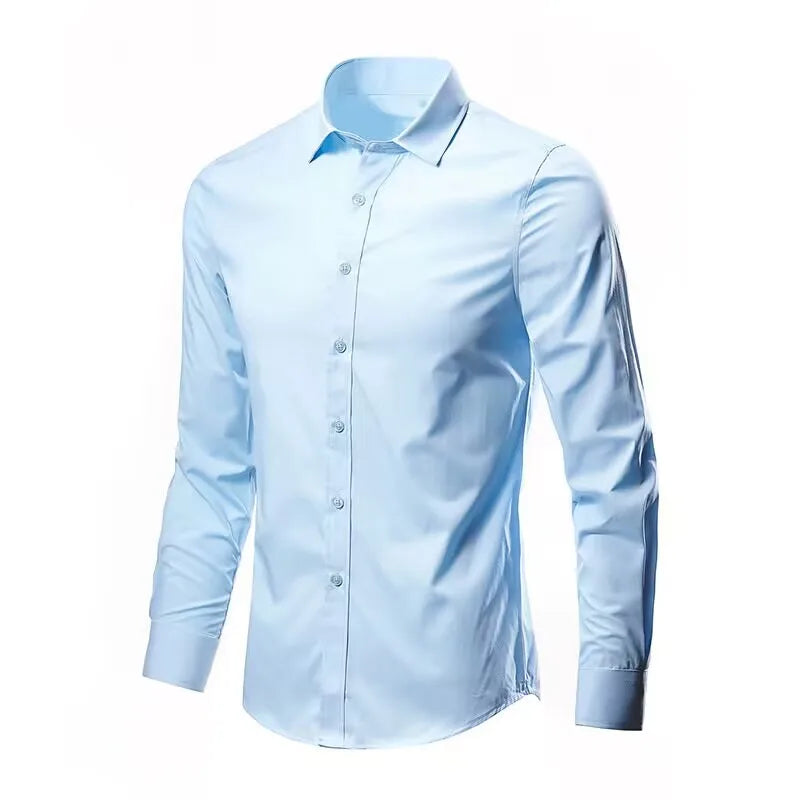 
                  
                    MOUNT Men's Elastic Spring And Autumn New long Sleeve Shirt Anti-wrinkle Free ironing Business...
                  
                